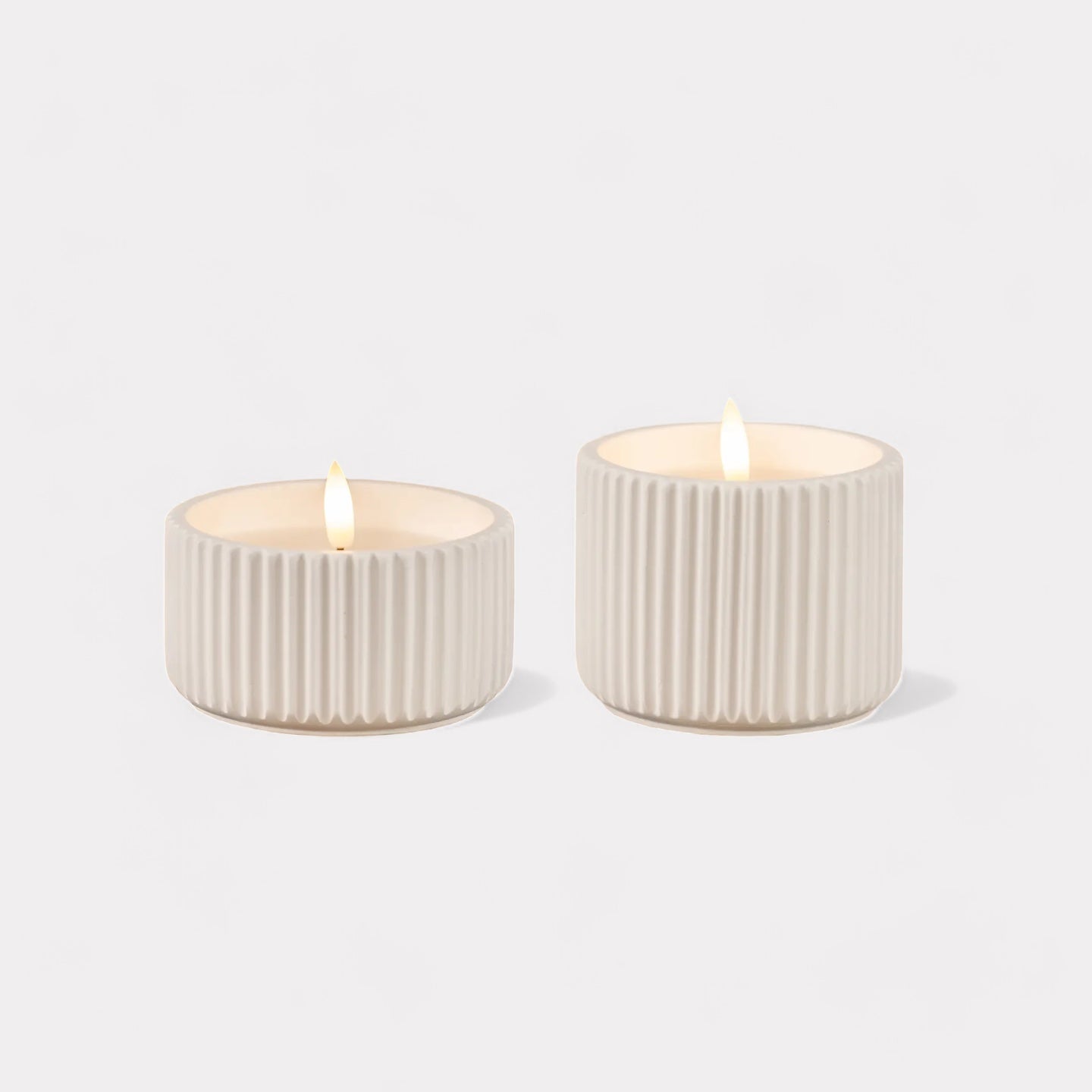 Ribbed Flameless Candle