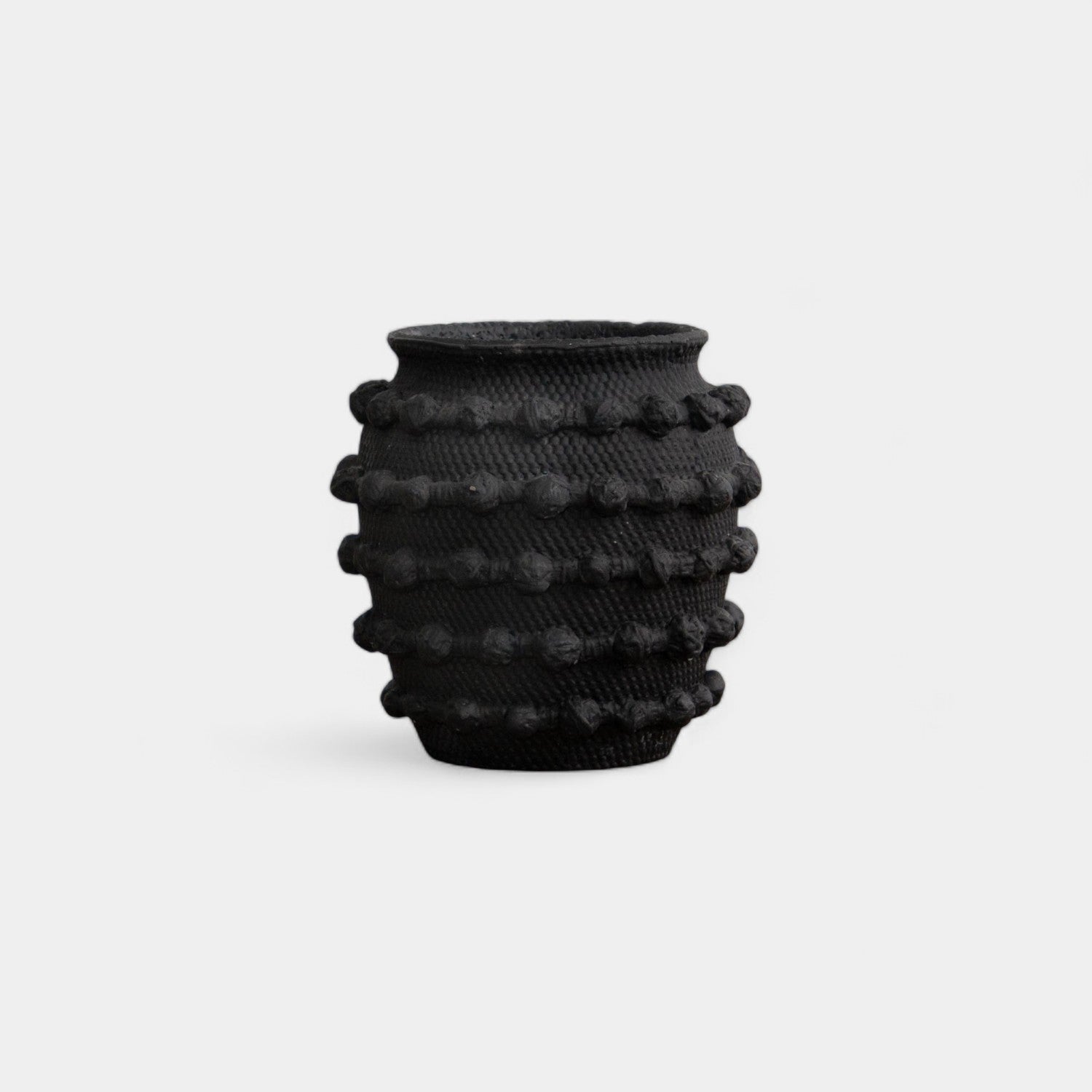 Black Textured Knot Cement Vase