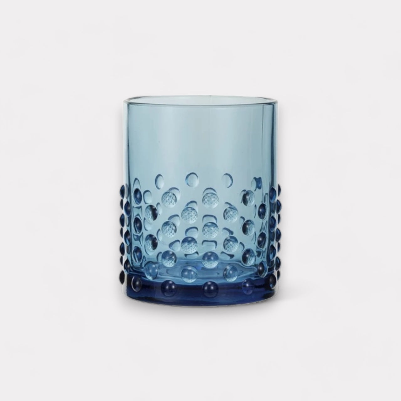 Azure Hobnail Drinking Glass