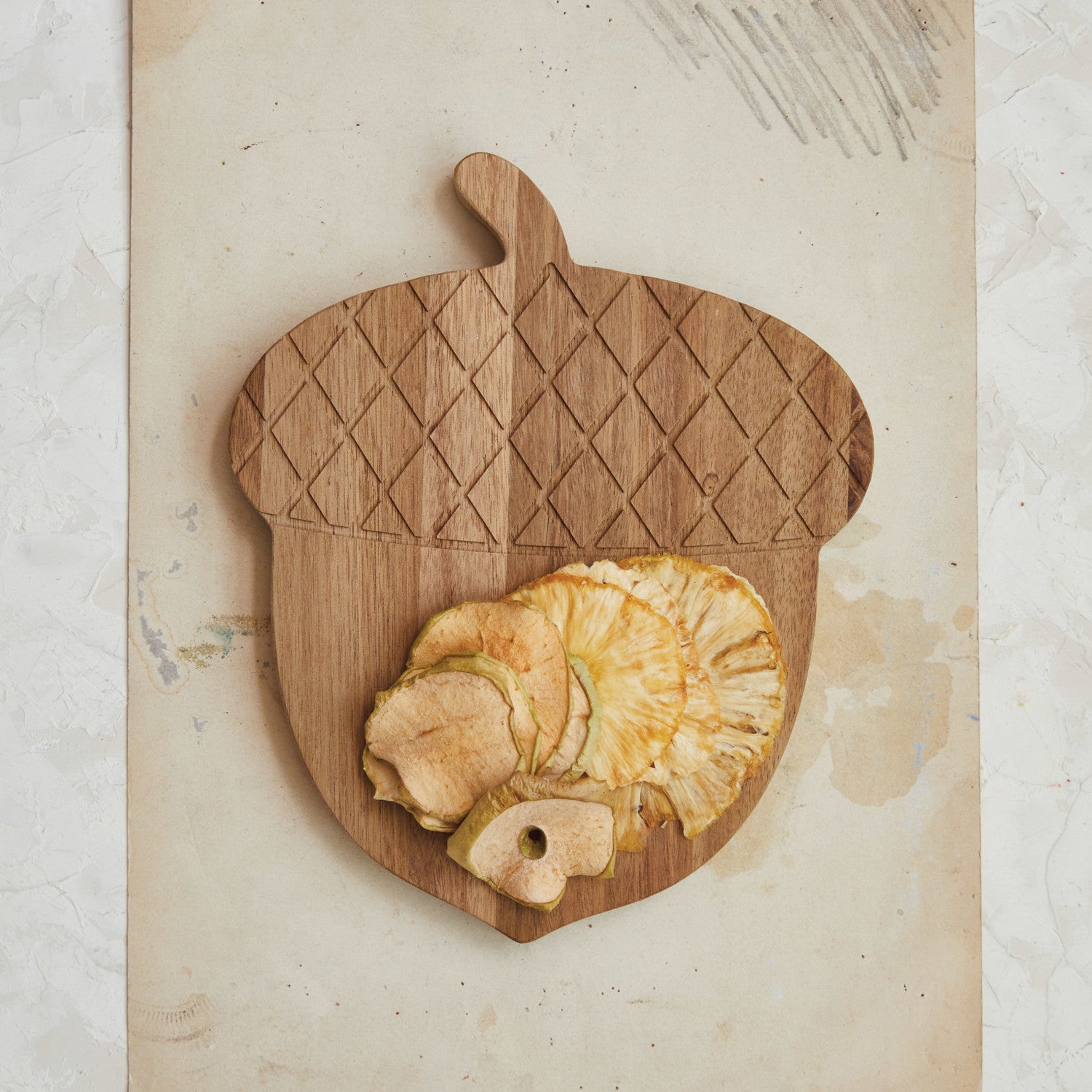 Acacia Wood Acorn Shaped Cheese/Cutting Board