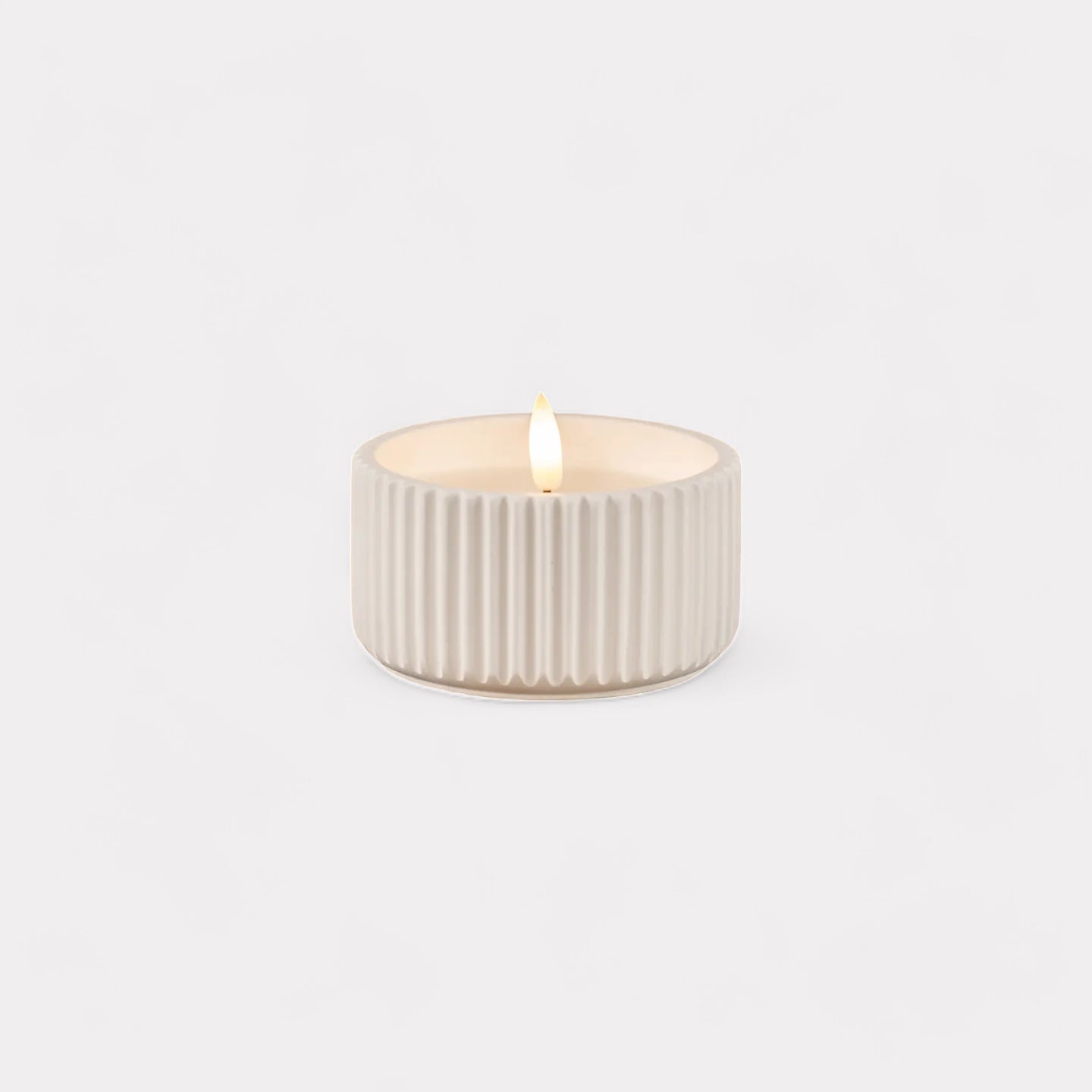 Ribbed Flameless Candle