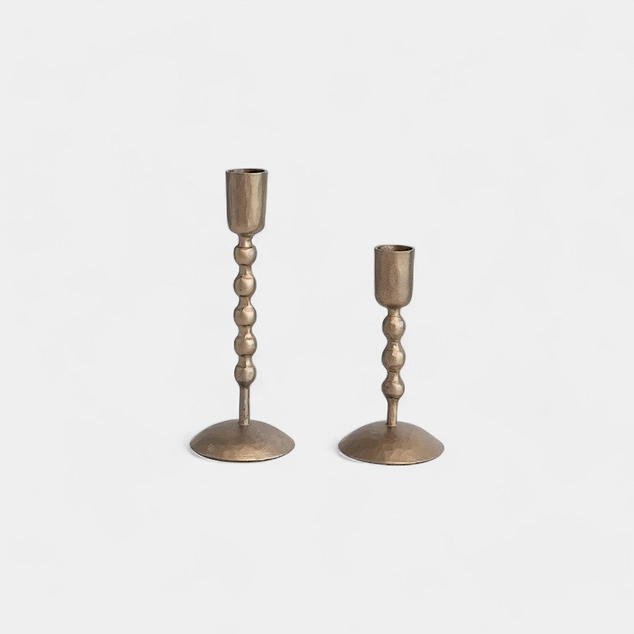 Forged Iron Taper Candle Holders - Set of 2