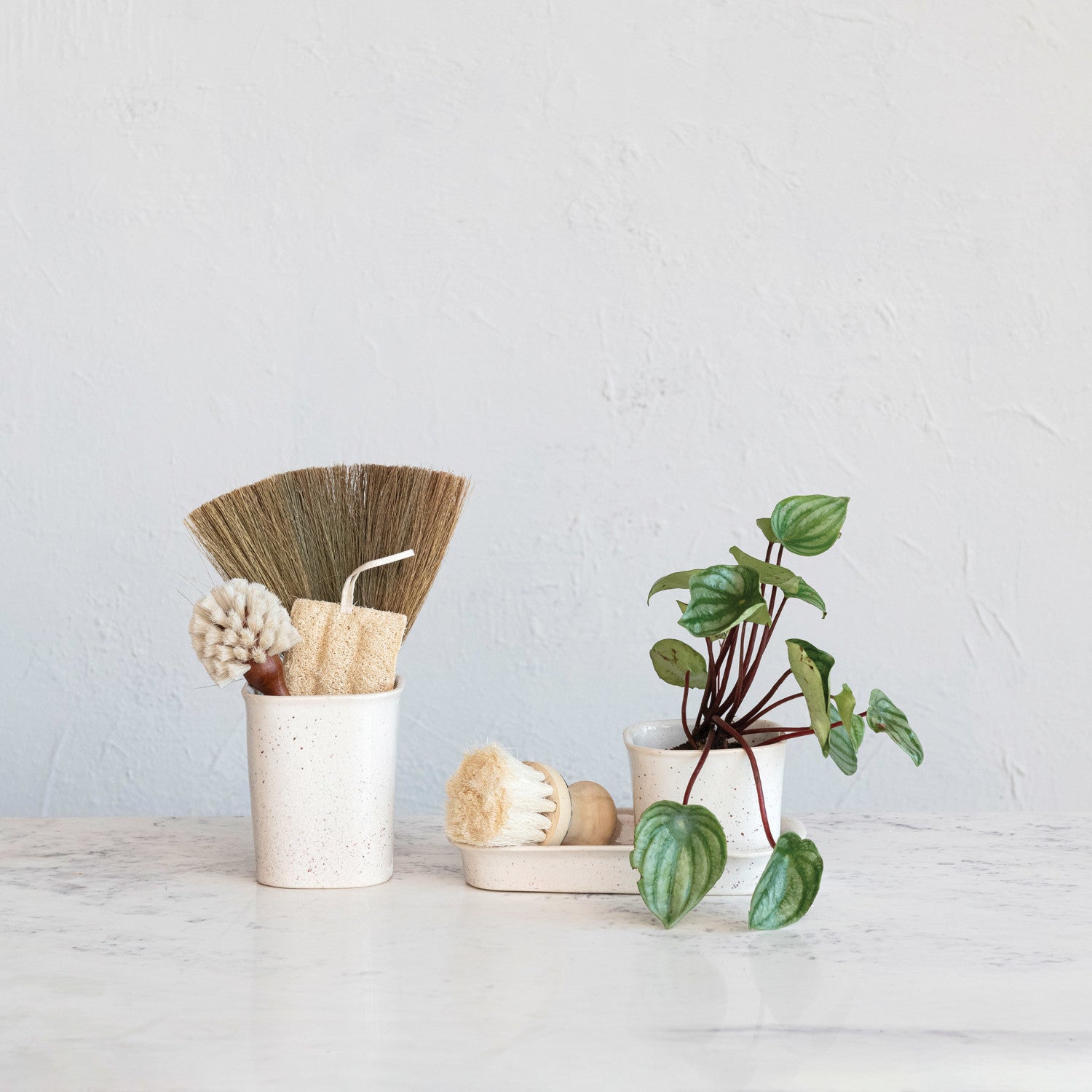 Stoneware Planters/ Containers with Saucer