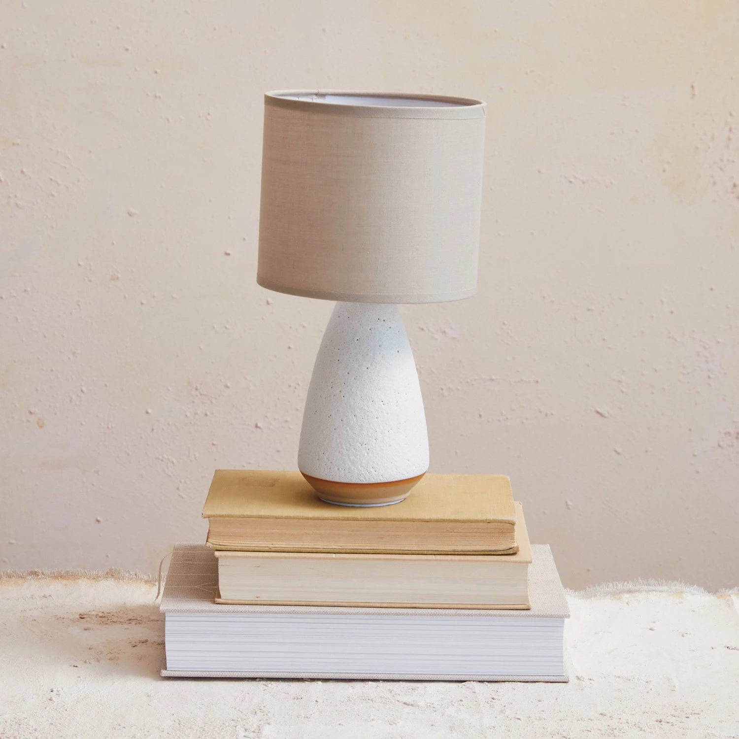 Elysian Volcano Stoneware Table Lamp with Linen Shade